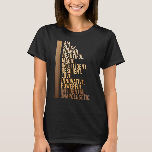 Camiseta Am Black Woman Black History Month Educated Black  (Frente)