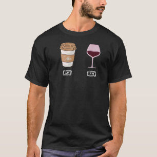 Camiseta AM Café PM Win Bebendo Cerveja Café Bebida Bebidas