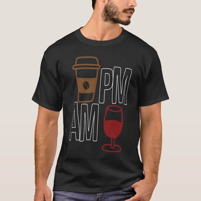 Camiseta AM Coffee PM Win Apparel sarcasm (Frente)