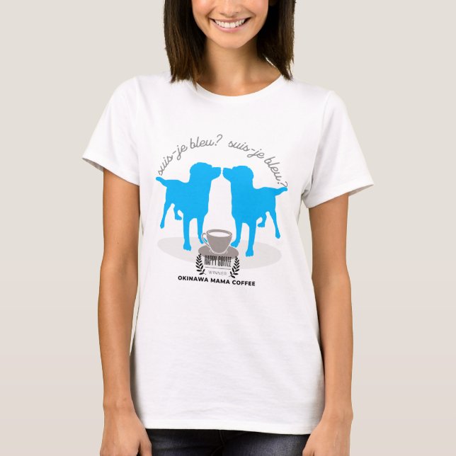 Camiseta Am I Blue? French Blue Labrador Jazz CoffeeGraphic (Frente)