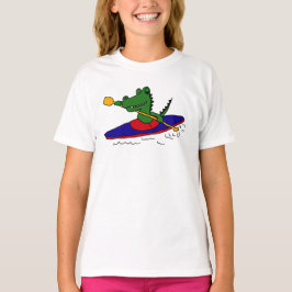 Camiseta AM- jacaré engraçado que Kayaking