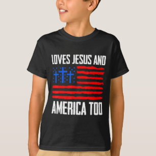 Camiseta Ama a Jesus e a América também 4 de julhoAma a Jes