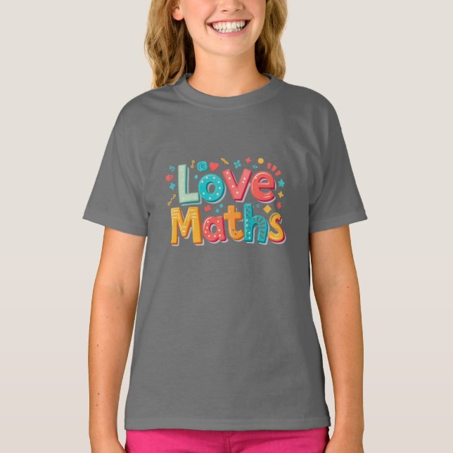 Camiseta Ama a matemática - tipografia divertida (Frente)