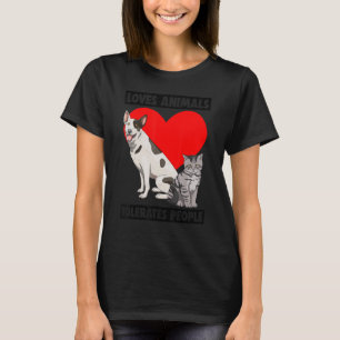 Camiseta Ama Animais Toleram Pessoas Pet Animal Love