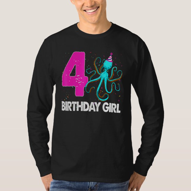 Camiseta Ama De Aniversário 4 Octopus (Frente)