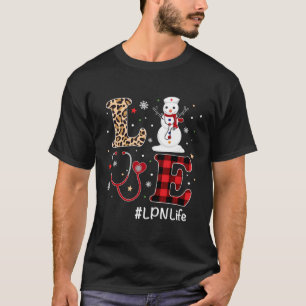Camiseta Ama Enfermeira Lpn Vida Neve Enfermeira De Natal X