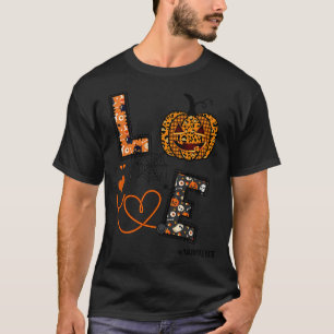 Camiseta Ama Enfermeira Pumpkin Leopard Fall Halloween Than