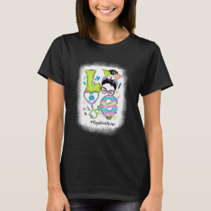 Camiseta Ama Enfermeira Registrada Messy Bun Stethoscope En