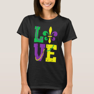 Camiseta Ama Fleur Lis Louisiana Mardi Gras Mulheres Homen