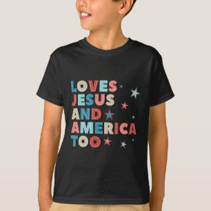 Camiseta Ama Jesus E A América Em 4 De Julho, Mulher Orgulh