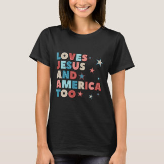 Camiseta Ama Jesus E A América Em 4 De Julho, Mulher Orgulh