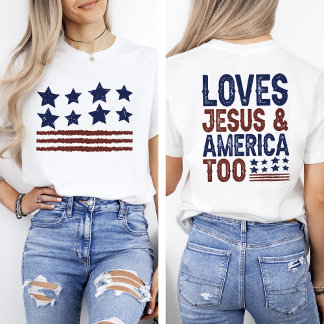 Camiseta Ama Jesus e América Demais 4 de julho