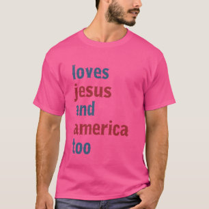 Camiseta ama Jesus e América no dia 4 de julho para Patrio