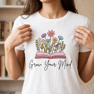 Camiseta Ama Livros Cresça Sua Mente Ler é Amor 