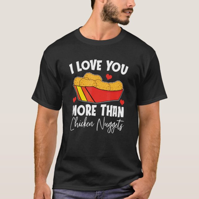 Camiseta Ama Mais do que Nuggets de Frango Fast Food (Frente)