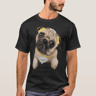 Camiseta Ama pug e diamantes arte de animalzinho fofo