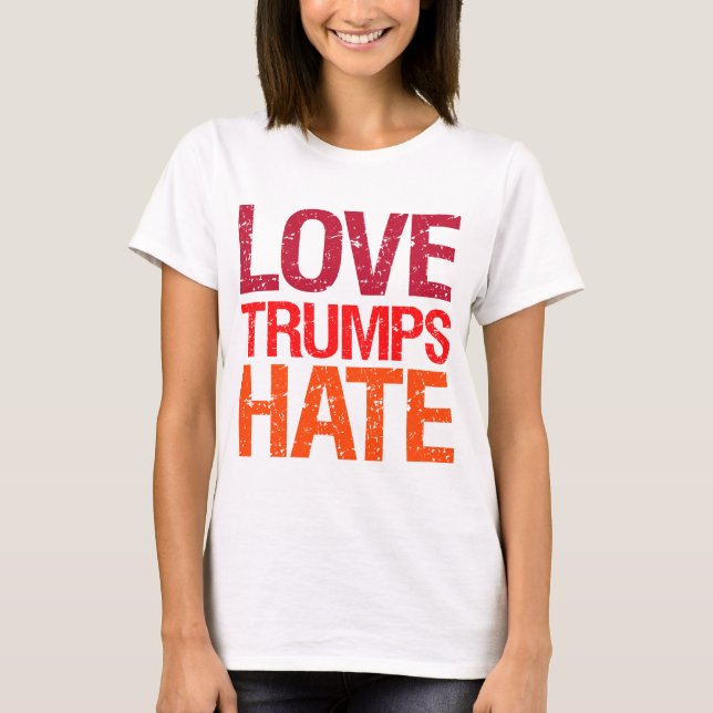Camiseta Ama Trumes Odeiam Anti-Trump (Frente)
