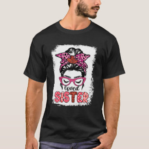 Camiseta Amada Irmã Messy Bun Leopard Hair Mulheres Valent