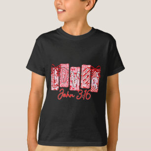 Camiseta Amado João 3 16 Cristão Ama Dia dos Namorados Deus