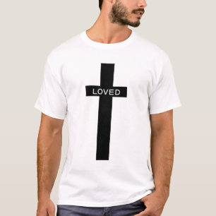 Camiseta Amado - John 3:16 (KJV) Bíblia Verse Cross Men