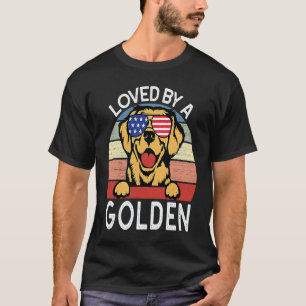 Camiseta Amado por um Golden Retriever Fofo Patriótico Dour
