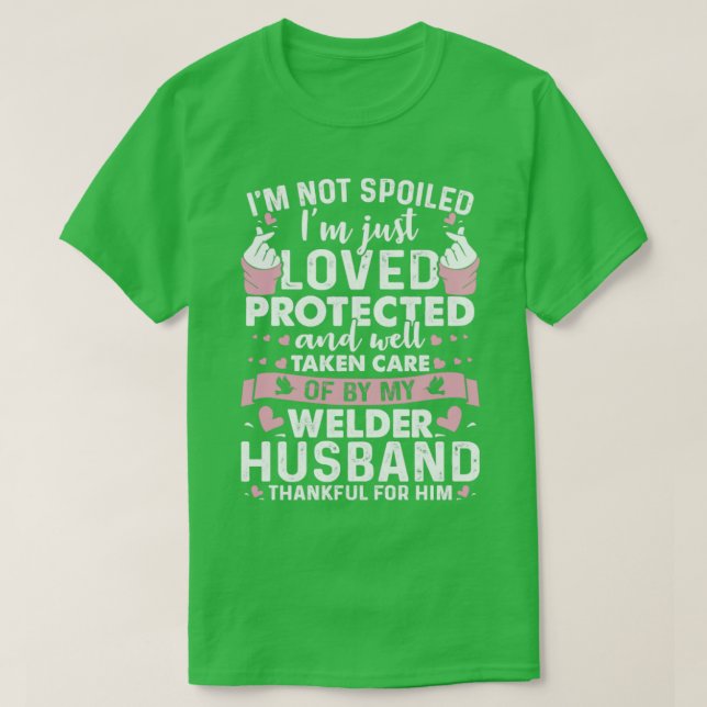Camiseta Amado Protegido por Solder Husband Proud Welder s  (Frente do Design)