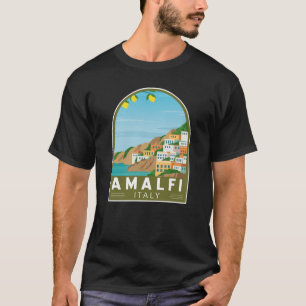 Camiseta Amalfi Itália Retro Viagem Art Vintage