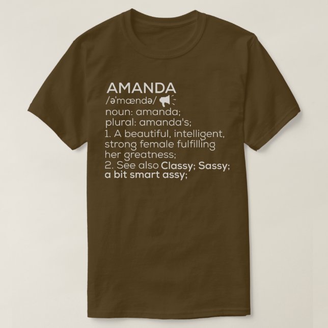 Camiseta Amanda Nome Definição Amanda Nome Female 1 (Frente do Design)
