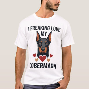 Camiseta Amando Dobermann Corações Vermelhos_1