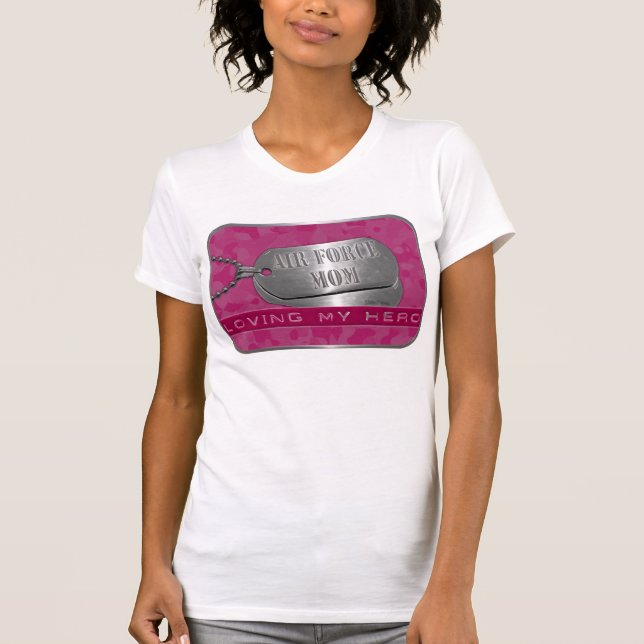 Camiseta Amando minha mamã da força aérea do herói (Frente)
