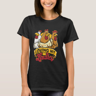Camiseta Amando Minhas Senhoras Amante de Frango Engraçado