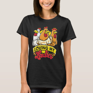 Camiseta Amando Minhas Senhoras Amante de Frango Fazenda Vi