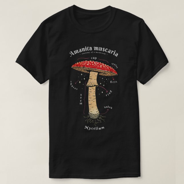 Camiseta Amanita muscaria Definição de mushroom arte latina (Frente do Design)