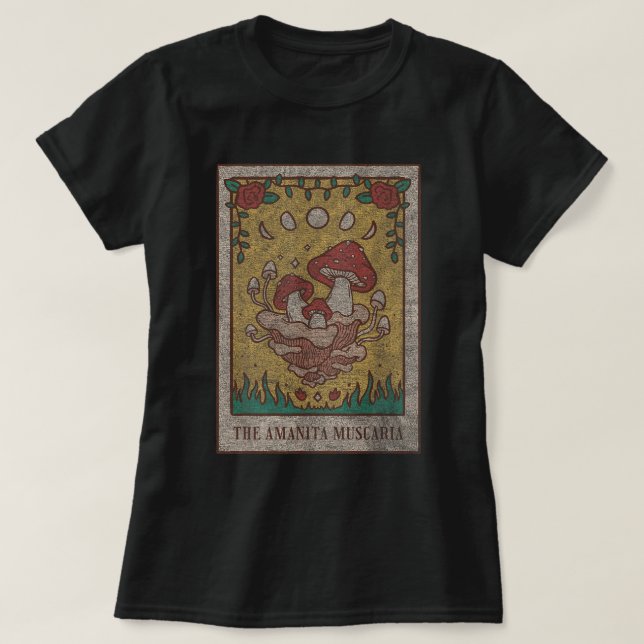 Camiseta Amanita Muscaria Tarot Mushroom Design (Frente do Design)