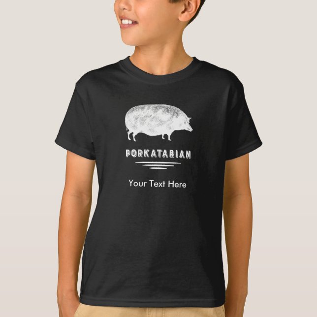 Camiseta Amante antigo Porkatarian do bacon do porco (Frente)