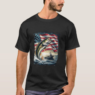 Camiseta Amante Da Captura De Robalo Pescaria Julho Bandeir