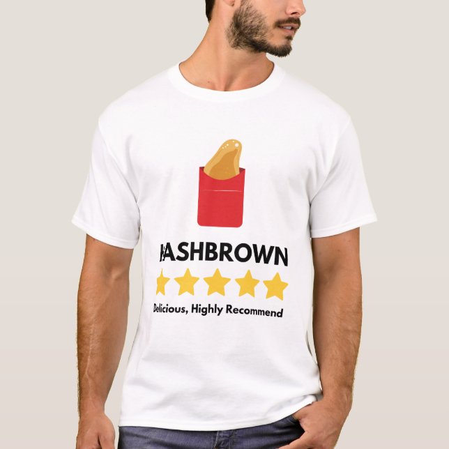 Camiseta amante da comida rápida marrom-hash (Frente)