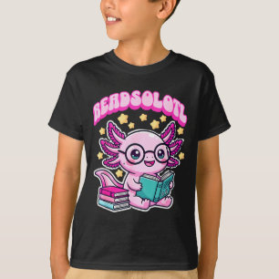 Camiseta Amante da leitura de livros engraçados axolotl kaw