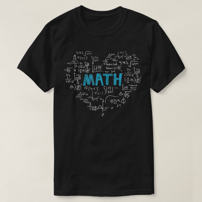 Camiseta amante da matemática coração Geek matemática crian (Frente do Design)