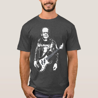 Camiseta Amante da Música Tocador de Guitarra Frankenstein 