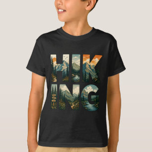 Camiseta Amante da natureza design de aventura na montanha