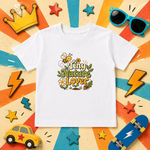 Camiseta Amante da Natureza Minúsculo abelha fofa floral no
