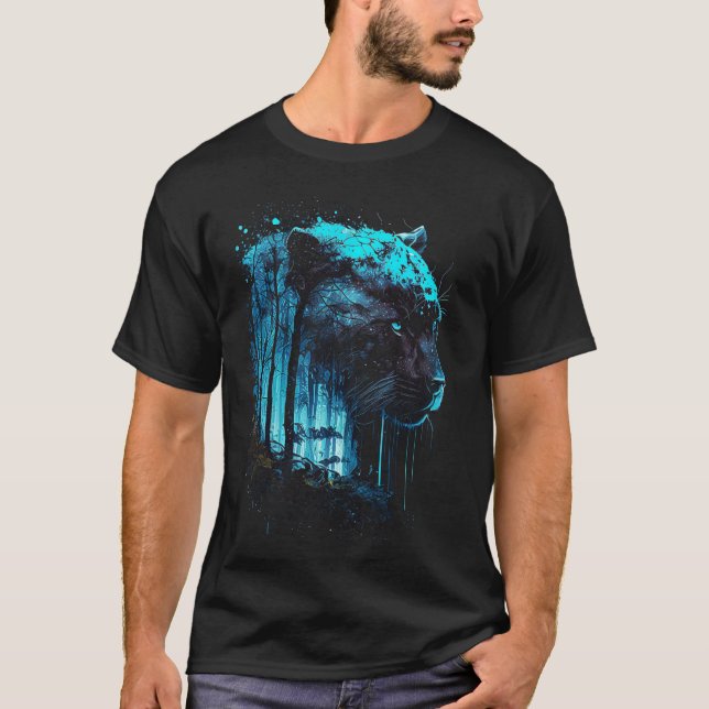 Camiseta Amante da Pantera Grande Felino Pantera (Frente)