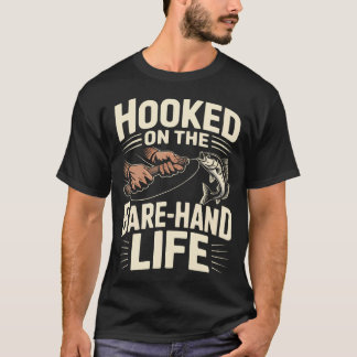 Camiseta Amante da Pesca com Linha Manual Pescando Peixes