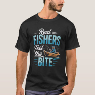 Camiseta Amante da pesca com linha manual pescando pescador