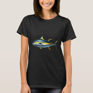 Camiseta Amante da Pesca Gráfico de Peixe Design Atum Yello