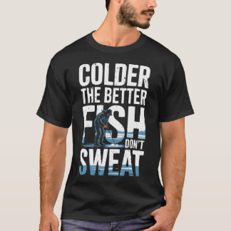 Camiseta Amante da Pesca no Gelo Pescador de Peixes