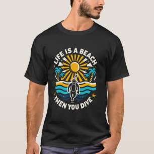 Camiseta Amante da Praia de Mergulho Engraçado Comerciante