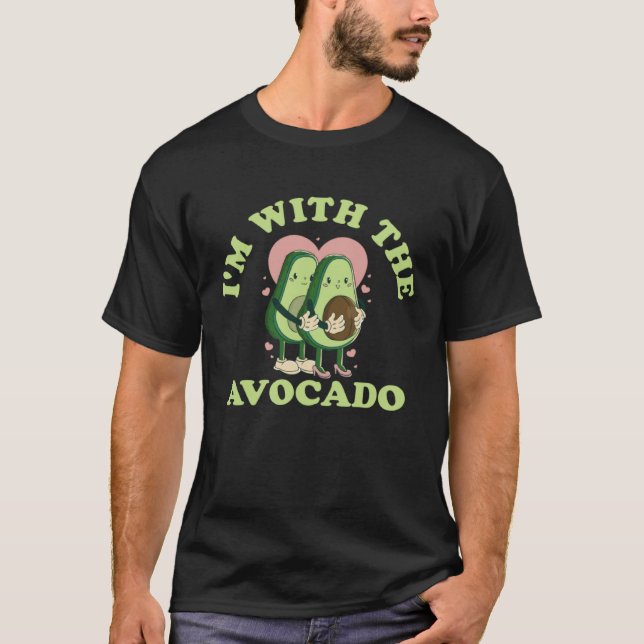Camiseta Amante de Abacate Fruta Saudável Guacamole Vegetar (Frente)