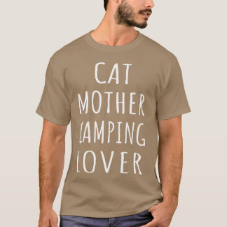 Camiseta Amante de acampamento da mãe do gato eu menino